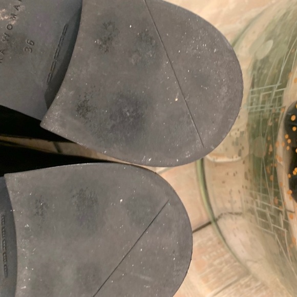 SOLD💋 ZARA Black Parent Leather Fringed Top Loafers Size 6 - Picture 8 of 8